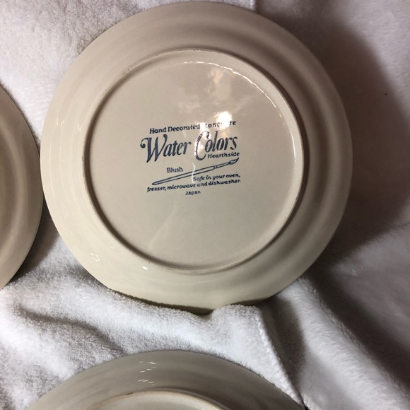 Water Colors Hearthside Blush stoneware salad plates - set of 4 - Picture 7 of 8